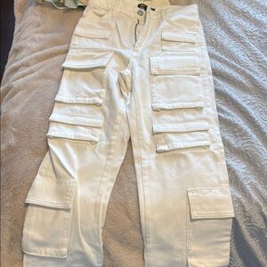 Maje Women's White Cargo Jeans